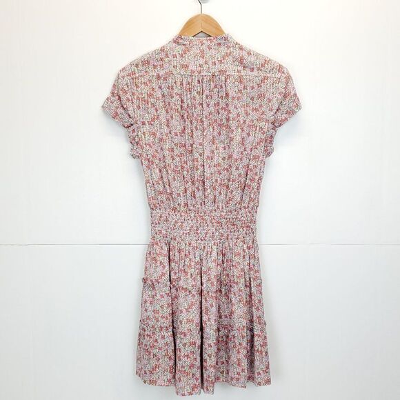 Rebecca Taylor Short Sleeve Eva Smocked Floral Mini Dress - Picture 6 of 14
